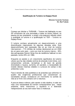 Qualificação do Turismo no Esapço Rural Director Geral do