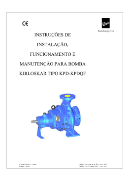 instru&ccedil;&otilde;es de instala&ccedil;&atilde;o, funcionamento e manuten&ccedil;&atilde;o para bomba