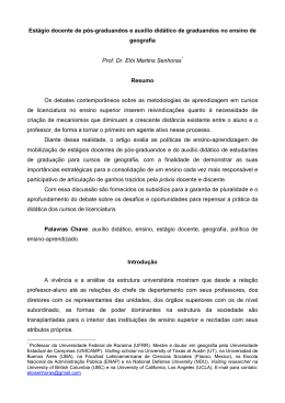 Estágio docente de pós-graduandos e auxílio didático de