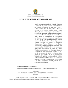 LEI N&ordm; 12.772, DE 28 DE DEZEMBRO DE 2012