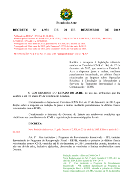 DECRETO Nº DE DE DEZEMBRO DE 2012