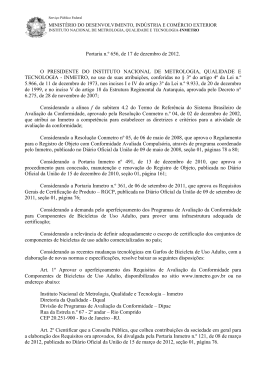 Portaria Inmetro n&ordm; 656, de 17 de dezembro de 2012