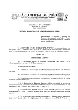 Portaria normativa nº 27, de 28 de dezembro de 2012