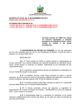DECRETO N&ordm; 33.616, DE 14 DE DEZEMBRO DE 2012 PUBLICADO
