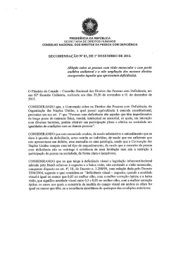 Recomenda&ccedil;&atilde;o 03, de 1&ordm; de dezembro de 2012