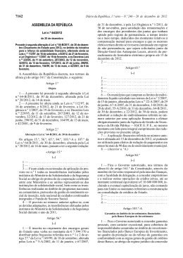Lei n.&ordm; 64/2012 - Seguran&ccedil;a Social