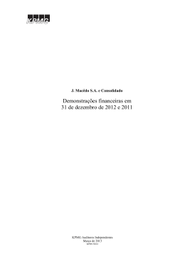 Demonstrações financeiras em 31 de dezembro de 2012 e 2011