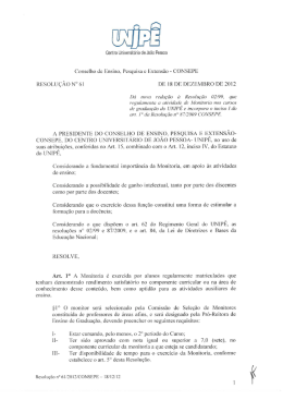 RESOLUÇÃO N° 61 DE is DE DEZEMBRO DE 2012