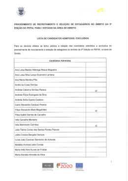 PROCEDIMENTO DE RECRUTAMENTO E SELEÇÃO DE