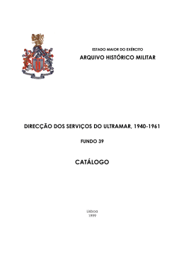 FO-39 Direc&ccedil;&atilde;o dos Servi&ccedil;os do Ultramar