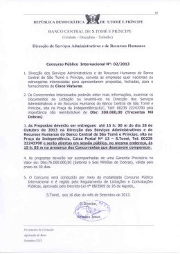 1. 3. O - Banco Central de S&atilde;o Tom&eacute; e Pr&iacute;ncipe