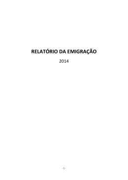 RELATÓRIO DA EMIGRAÇÃO - Portal das Comunidades Portuguesas