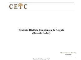 Projecto Hist&oacute;ria Econ&oacute;mica de Angola (Base de dados)