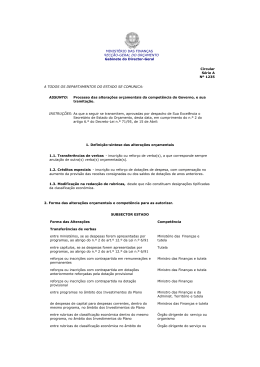 Processo das altera&ccedil;&otilde;es or&ccedil;amentais da compet&ecirc;ncia do