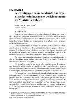 A Investiga&ccedil;&atilde;o Criminal Diante das Organiza&ccedil;&otilde;es