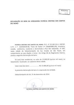 DECLARAÇÃO DE BENS DA VEREADORA PATRÍCIA CRISTINA