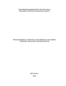 processamento cognitivo e dist&uacute;rbios do equil&iacute;brio corporal