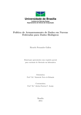 Pol&iacute;tica de Armazenamento de Dados em Nuvens Federadas para