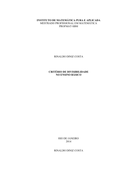 Crit&eacute;rio de divisibilidade no ensino b&aacute;sico