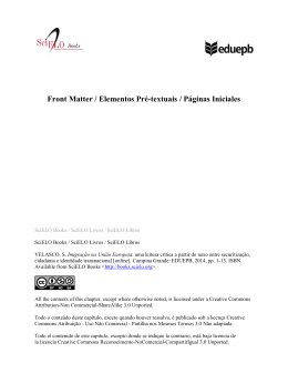 Front Matter / Elementos Pr&eacute;-textuais / P&aacute;ginas