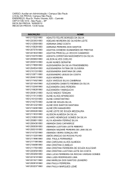 CARGO: Auxiliar em Administração / Campus São Paulo LOCAL DA