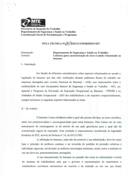 Secretaria de Inspe&ccedil;&atilde;o do Trabalho Departamento de Seguran&ccedil;a e