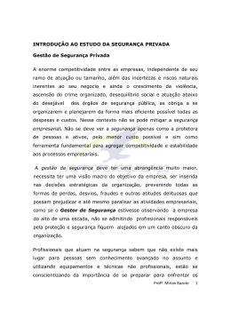 introdu&ccedil;&atilde;o ao estudo da seguran&ccedil;a privada