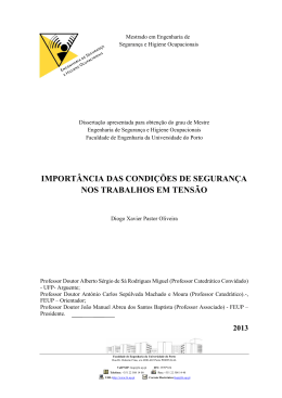 import&acirc;ncia das condi&ccedil;&otilde;es de seguran&ccedil;a nos trabalhos em tens&atilde;o