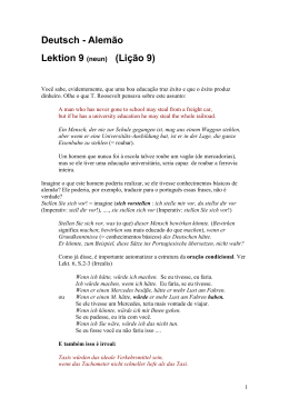 Deutsch - Alem&atilde;o Lektion 9 (neun) (Li&ccedil;&atilde;o 9)
