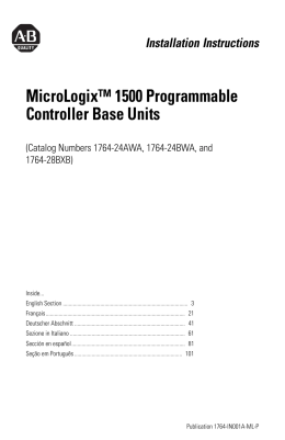 1764-IN001B-MU-P MicroLogix™ 1500 Programmable Controller