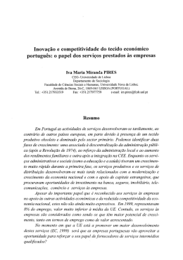 o papel dos serviços prestados às empresas