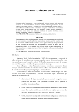 SANEAMENTO B&Aacute;SICO E SA&Uacute;DE