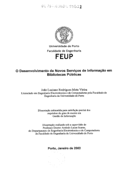 O Desenvolvimento de Novos Serviços de informação em