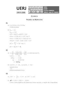 QU&Iacute;MICA PADR&Atilde;O DE RESPOSTAS - Col&eacute;gio e Vestibular de A a Z