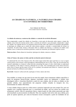as cidades da natureza, a natureza das cidades e o controle do