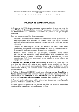 1 POL&Iacute;TICA DE CIDADES POLIS XXI