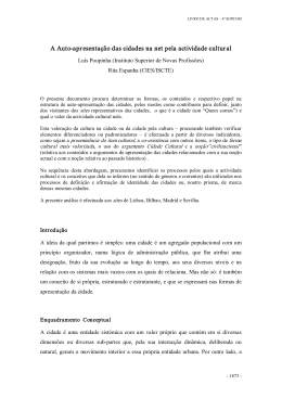 A Autoapresenta&ccedil;&atilde;o das cidades na net pela actividade