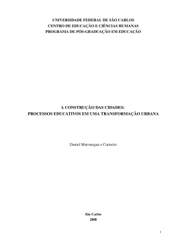 a construção das cidades: processos educativos em uma