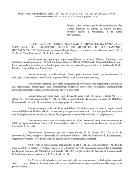 portaria interministerial n° 163/2001 - Tesouro Nacional