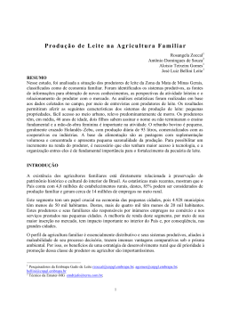 Produ&ccedil;&atilde;o de Leite na Agricultura Familiar