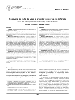 Consumo de leite de vaca e anemia ferropriva na infância