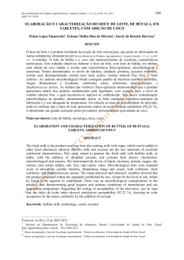 Elabora&ccedil;&atilde;o e caracteriza&ccedil;&atilde;o do doce de leite, de b&uacute;fala, em