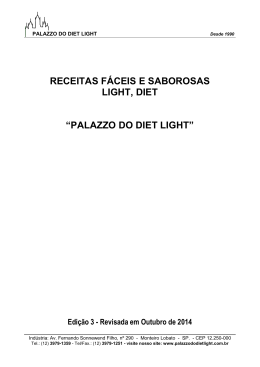 Receitu&aacute;rio Diet Light - palazzo do diet light