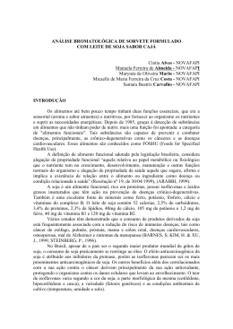 AN&Aacute;LISE BROMATOL&Oacute;GICA DE SORVETE