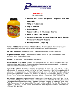 PEFORMASS &bull; Fornece 3000 calorias por por&ccedil;&atilde;o