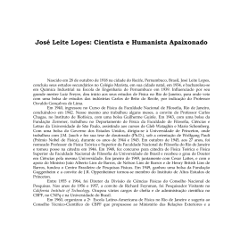 Jos&eacute; Leite Lopes: Cientista e Humanista Apaixonado