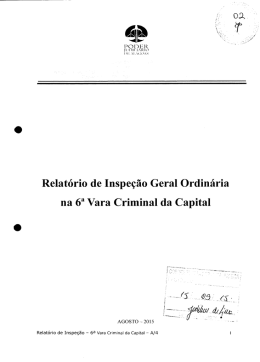 Relatório de Inspeção Geral Ordinária na 6a Vara Criminal da Capital