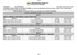 PLANTÃO JUDICIÁRIO -20, 21 22.03.2015