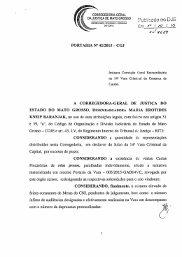 Portaria nº 42/2015-CGJ - Tribunal de Justiça do Estado de Mato