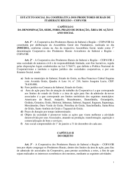estatuto social da cooperativa dos produtores rurais de